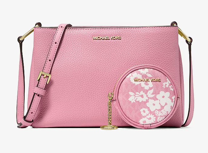 Trisha Pebbled Leather Crossbody Bag With Pouch Gift Set