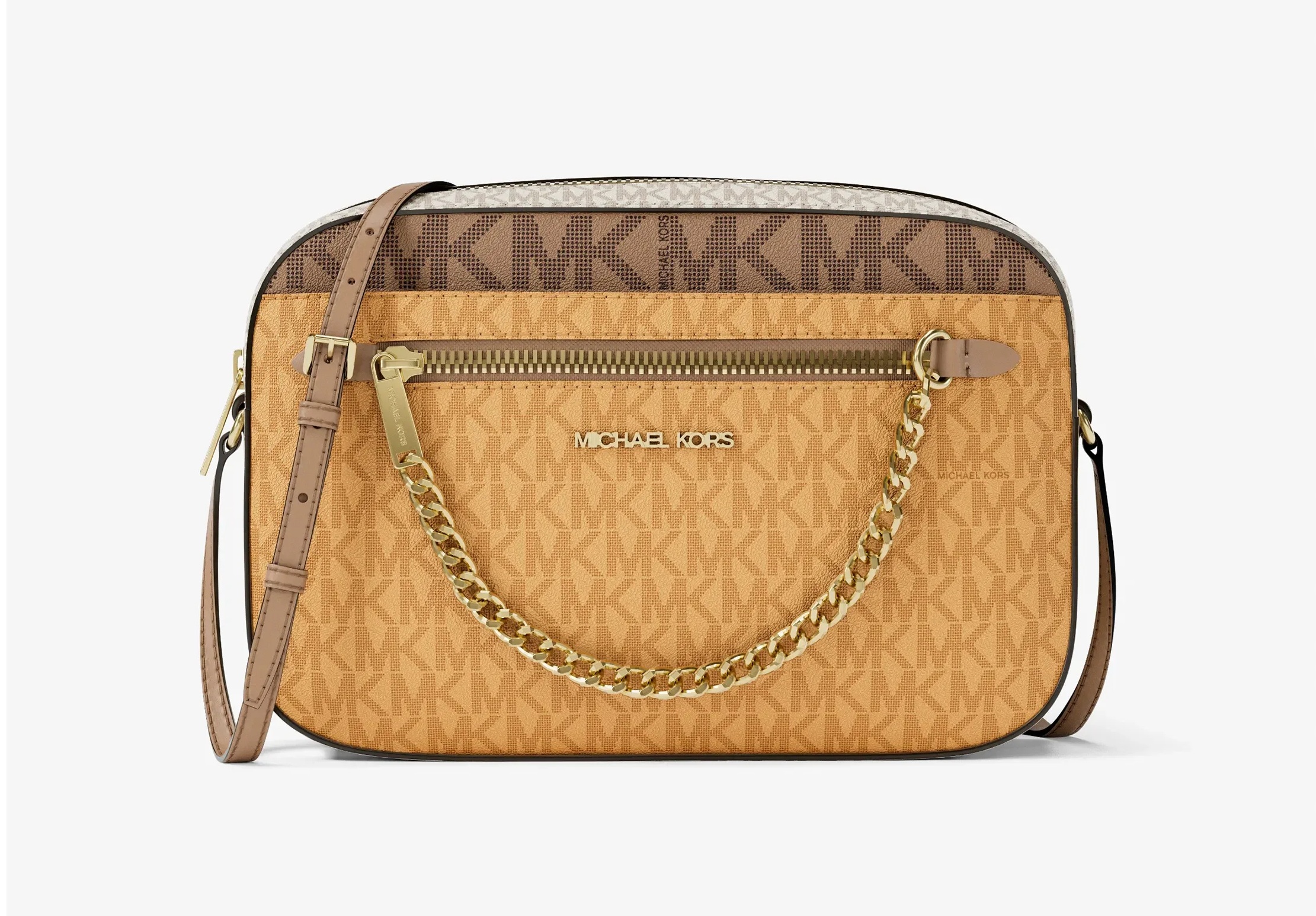 Jet Set Medium Printed Signature Logo Crossbody Bag