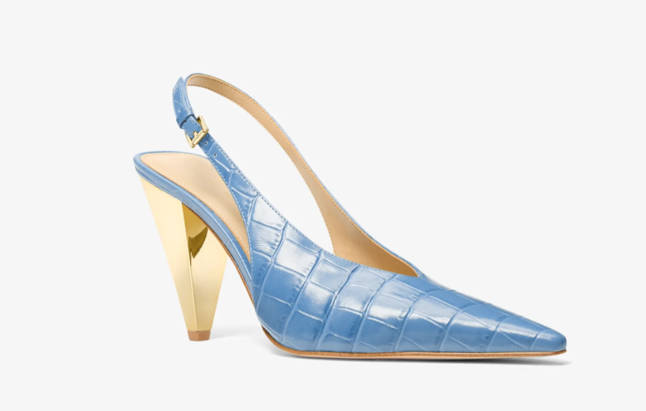 Escarpin Electra en cuir effet crocodile en relief avec bride arrière
