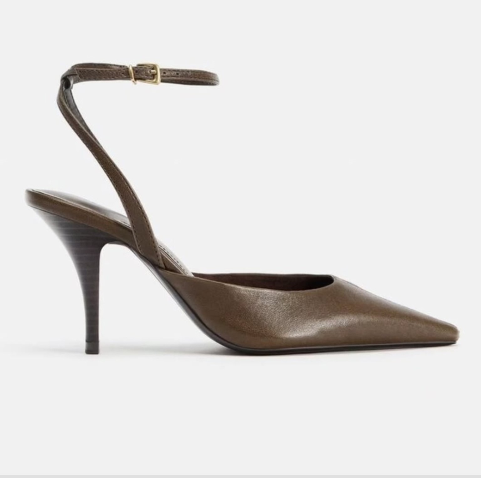 Escarpins Zara marron à bride cheville – pointure 39
