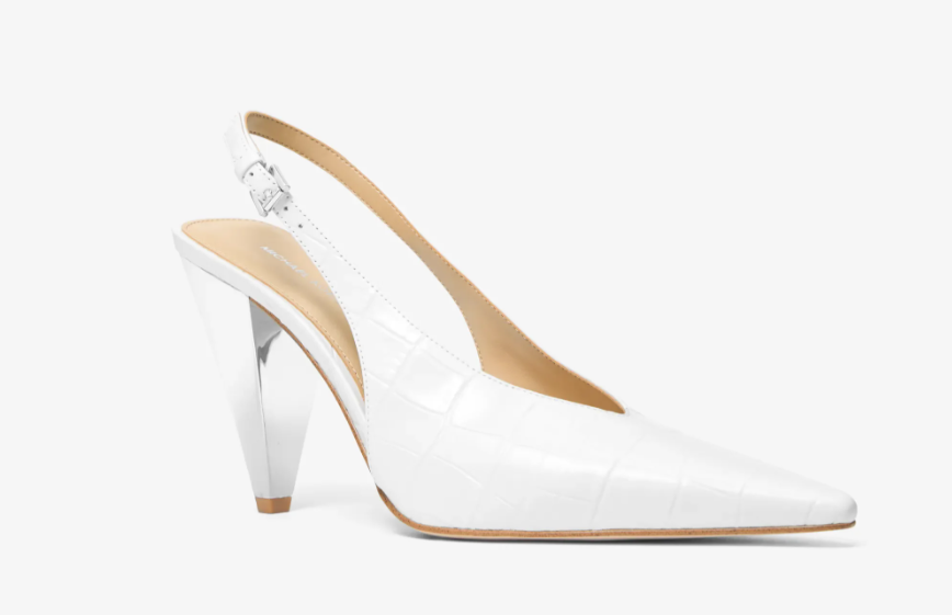 Escarpin Electra en cuir effet crocodile en relief avec bride arrière