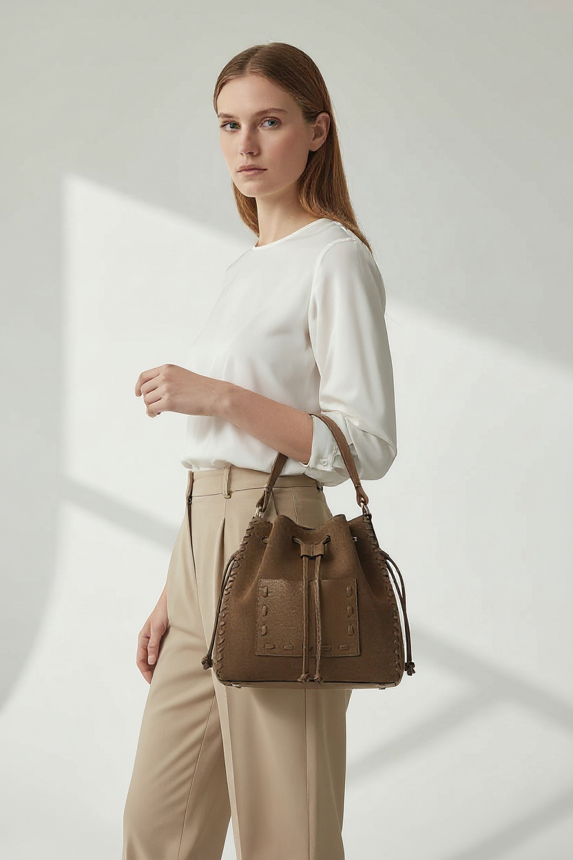 Sac seau en cuir véritable pour femme LISA DEI – PFS 6964be550c5f5