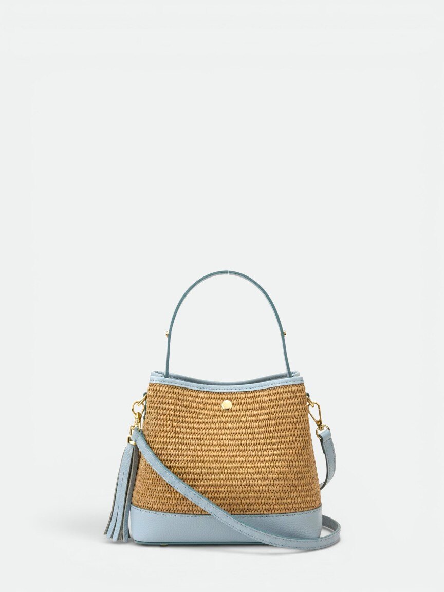 Sac à main estival cuir véritable et raphia LISA DEI – PFS 6a0f1606c9885
